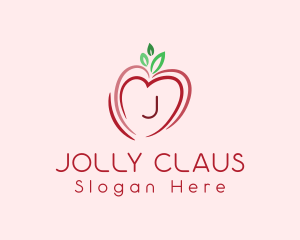 Heart Apple Fruit logo design