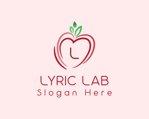 Heart Apple Fruit logo design