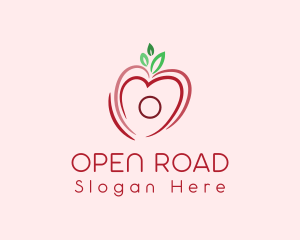 Heart Apple Fruit logo design