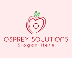 Heart Apple Fruit logo design