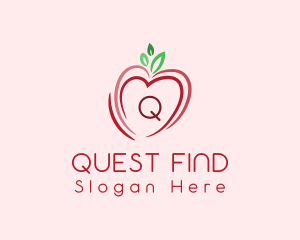 Heart Apple Fruit logo design