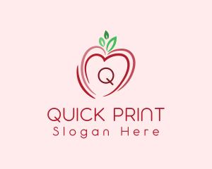 Heart Apple Fruit logo design