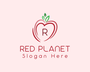 Heart Apple Fruit logo design