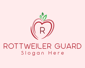 Heart Apple Fruit logo design