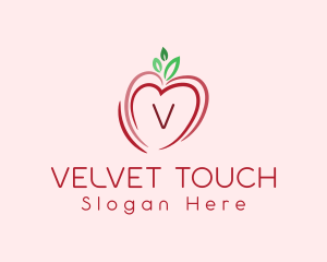 Heart Apple Fruit logo design