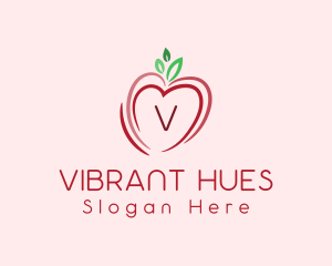 Heart Apple Fruit logo design