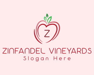 Heart Apple Fruit logo design