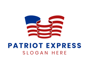 America Country Flag logo design