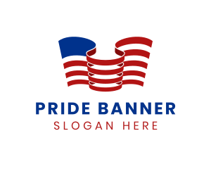 America Country Flag logo design