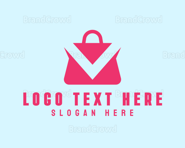Shopping Bag App Letter V Logo