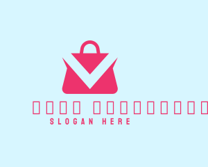 Online Shopping - Shopping Bag App Letter V logo design