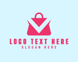 Shopping Bag App Letter V Logo