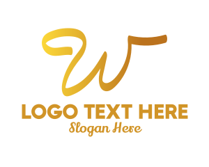 Letter W - Gold Letter W logo design