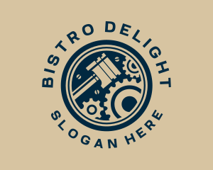 Piston Gear Engine Motor logo design