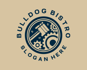 Piston Gear Engine Motor logo design