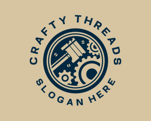 Piston Gear Engine Motor logo design