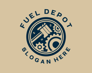 Petrol - Piston Gear Engine Motor logo design