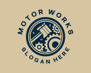 Motor - Piston Gear Engine Motor logo design