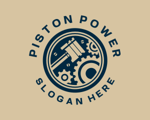 Piston - Piston Gear Engine Motor logo design