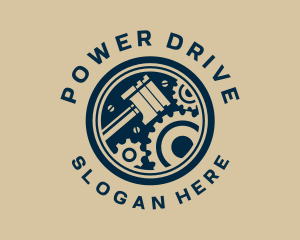 Engine - Piston Gear Engine Motor logo design