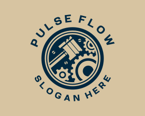 Piston Gear Engine Motor logo design