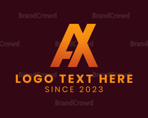 Monogram Tech Letter AX Logo