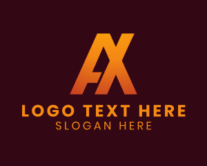 Monogram Tech Letter AX Logo