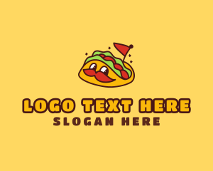 Taco Stall - Cute Mustache Taco logo design