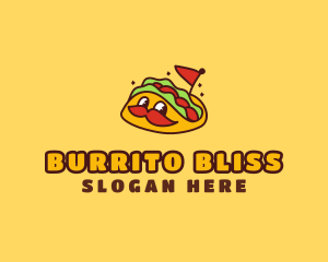 Burrito - Cute Mustache Taco logo design