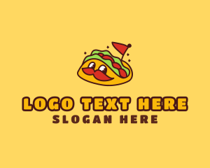 Eat - Cute Mustache Taco logo design