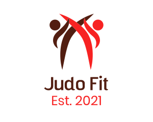 Judo - Karate Kick Battle logo design