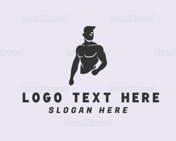 Male Fitness Bodybuilder Logo