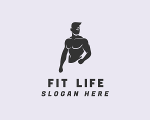 Male Fitness Bodybuilder logo design