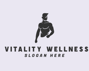 Healthy Lifestyle - Male Fitness Bodybuilder logo design