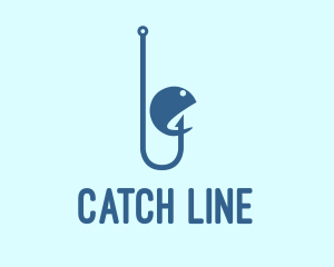 Hook - Blue Fish Hook logo design