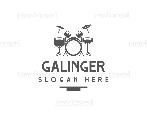 Musical Drummer Instrument Logo