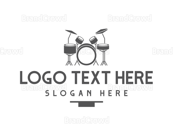 Musical Drummer Instrument Logo