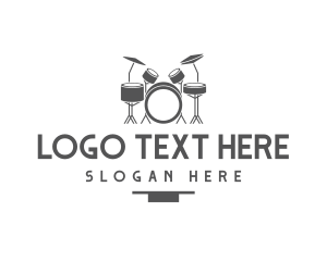 Guitar - Musical Drummer Instrument logo design