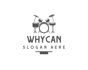 Musical Drummer Instrument Logo