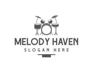 Musical Drummer Instrument logo design