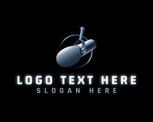 Radio - Podcast Broadcast Microphone logo design