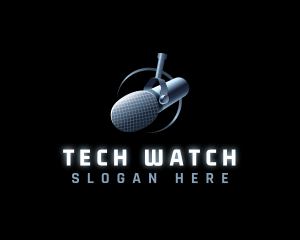 Podcast Broadcast Microphone Logo