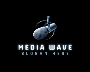 Broadcast - Podcast Broadcast Microphone logo design