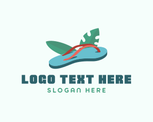 Summer - Summer Slipper Leaves logo design