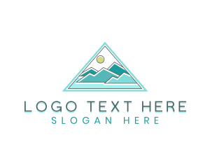 Valley - Mountain Horizon Triangle logo design