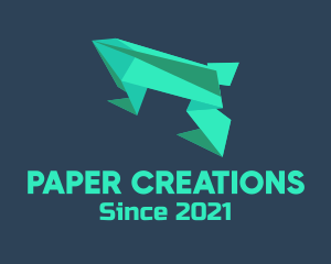 Papercraft - Green Frog Origami logo design