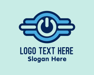 Power Button - Digital Power Button logo design