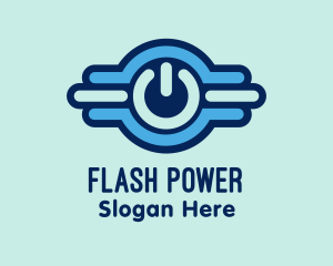 Digital Power Button logo design