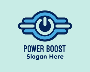 Digital Power Button logo design