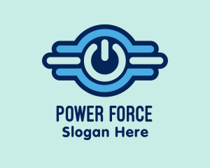 Digital Power Button logo design